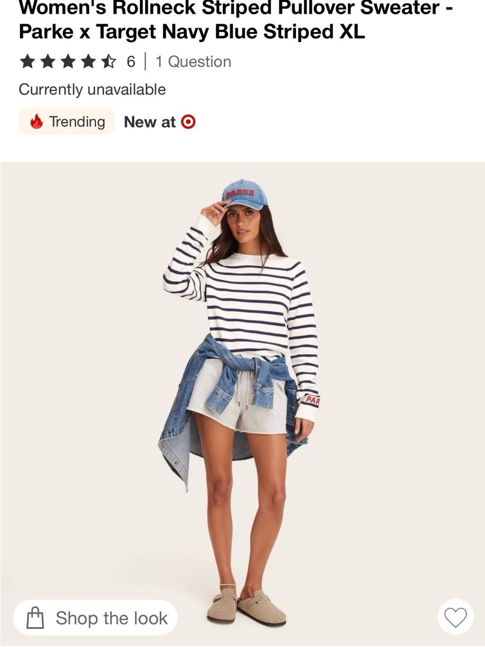 PARKE Target Knit Striped Crewneck Sweater